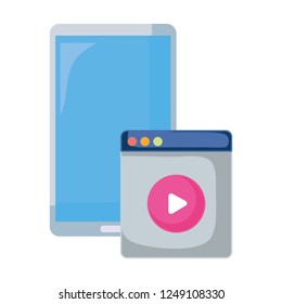 smartphone and video button media