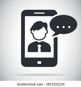 Icono vectorial de llamada de vídeo Smartphone