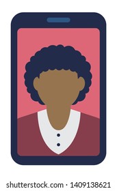 smartphone video call vector illustration (female)