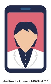smartphone video call vector illustration (female)