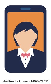 smartphone video call vector illustration (female)