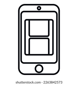 Smartphone video edit icon outline vector. Smart screen. Money send