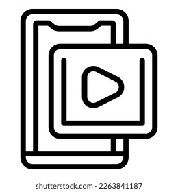 Smartphone video game icon outline vector. Online play. Controller console