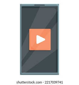 Smartphone video icon cartoon vector. Sleep disorder. Woman sleepless