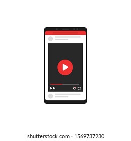 Smartphone Video icon. Vector illustration in flat design