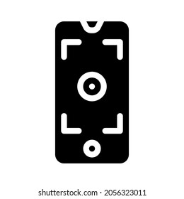 vector de icono de glifo del visor de smartphone. señal del visor de smartphone. símbolo de contorno aislado ilustración negra