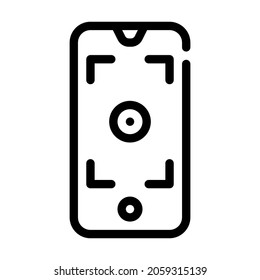 smartphone viewfinder line icon vector. smartphone viewfinder sign. isolated contour symbol black illustration