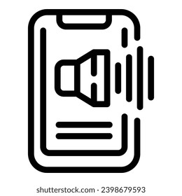 vector de contorno de icono del asistente virtual Smartphone. Controla la función móvil. herramienta Smart gadget
