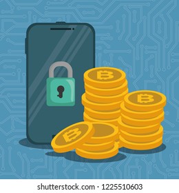 smartphone with virtual coins