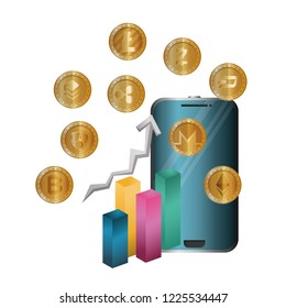 smartphone with virtual coins