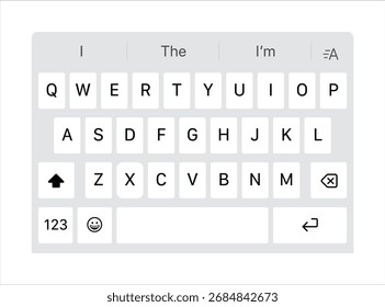 Virtuelle Smartphone-Tastaturschnittstelle mit QWERTY-Layout