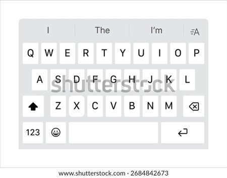 Smartphone virtual keyboard interface showing QWERTY layout