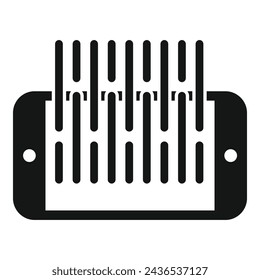 Smartphone virtual tour icon simple vector. Concert open house. Walk footage