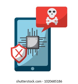 smartphone with virus icon image 