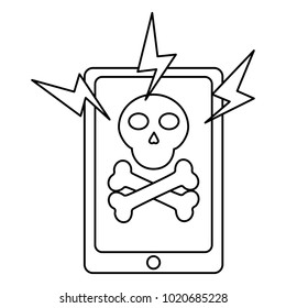 smartphone with virus icon image 