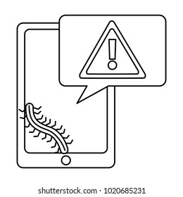 smartphone with virus icon image 