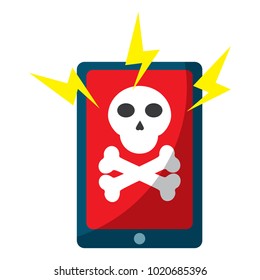 smartphone with virus icon image 
