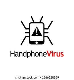 Smartphone virus logo template. flat design. Black virus Monogram