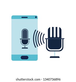 smartphone with voice assistant icon