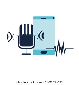 smartphone with voice assistant icon