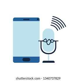 smartphone with voice assistant icon