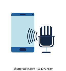 smartphone with voice assistant icon