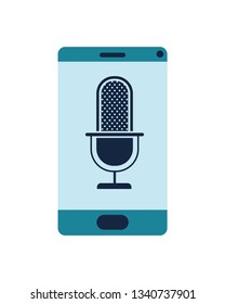 smartphone with voice assistant icon