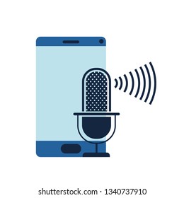 smartphone with voice assistant icon