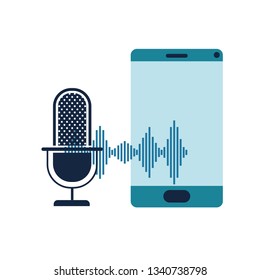 smartphone with voice assistant icon
