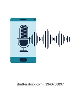 smartphone with voice assistant icon
