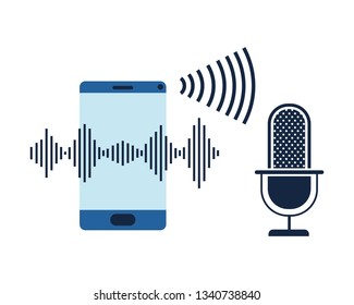 smartphone with voice assistant icon