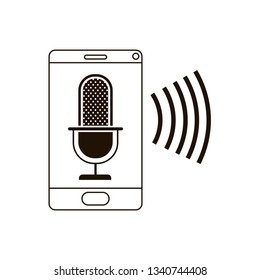 smartphone with voice assistant icon