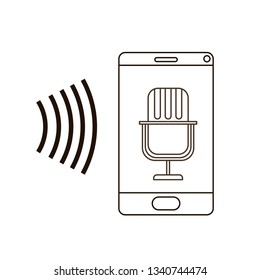 smartphone with voice assistant icon