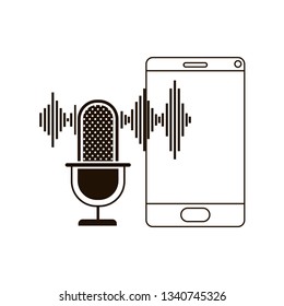 smartphone with voice assistant icon