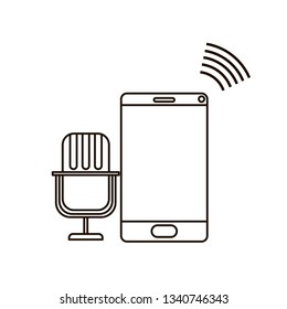smartphone with voice assistant icon