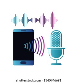 smartphone with voice assistant icon