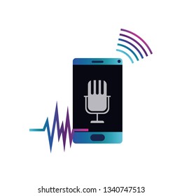 smartphone with voice assistant icon