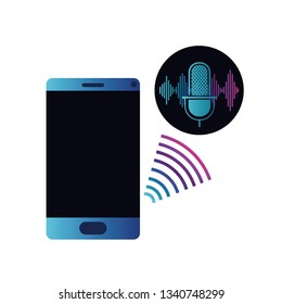 smartphone with voice assistant icon