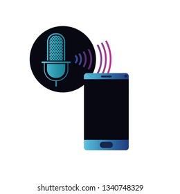 smartphone with voice assistant icon