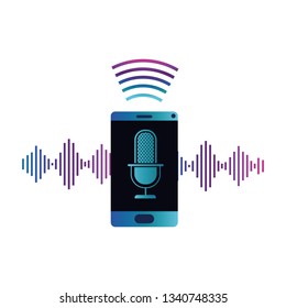 smartphone with voice assistant icon