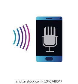 smartphone with voice assistant icon
