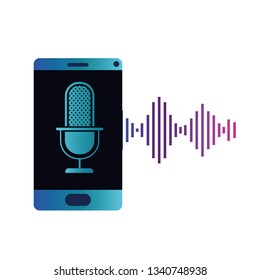 smartphone with voice assistant icon