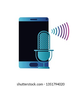 smartphone with voice assistant icon