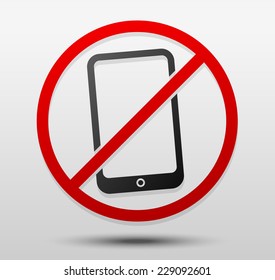 Smartphone W/ Prohibitive Sign - Turn Off Cellphones, Mobile Phone Ban, No Electronic Devices Concepts.