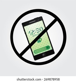 Smartphone W/ Prohibitive Sign - Turn Off Cellphones, Mobile Phone Ban, No Electronic Devices Concepts.