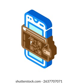 smartphone wallet qr code fintech isometric icon vector. smartphone wallet qr code fintech sign. isolated symbol illustration