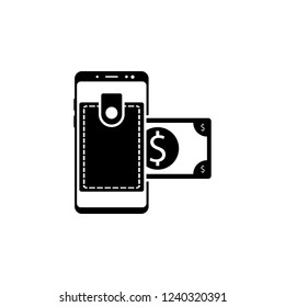 smartphone wallet, usd vector icon for websites and mobile minimalistic flat design