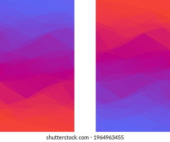 Smartphone wallpaper, digital background. Abstract design template backdrop for mobile. Futuristic Martian landscape with mountains and waves. Isolated. Vector illustration.
