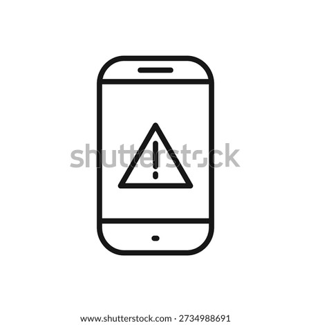 Smartphone with warning alert icon on screen
