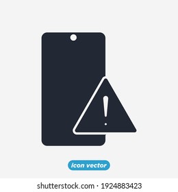 smartphone warning icon. Exclamation mark. Warning Information sign symbol template for graphic and web design collection logo vector illustration